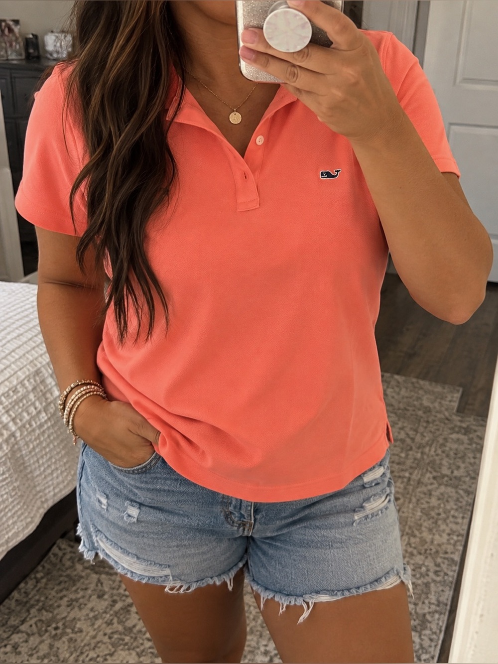 VINEYARD VINES Orange Polo T Shirt XL